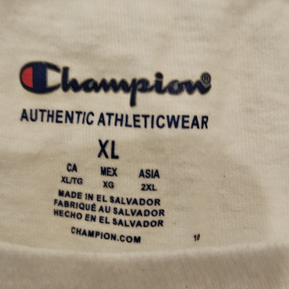 Champion White Tee with Repeated Logo - Picture 2 of 4